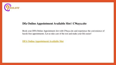 dfa lucena online appointment available slot
